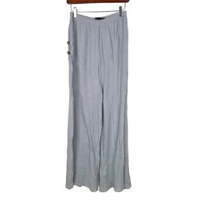 Womens Pants Sz M Wide Leg Flowy Side Slit Beach Palazzo Natural Earthy Boho